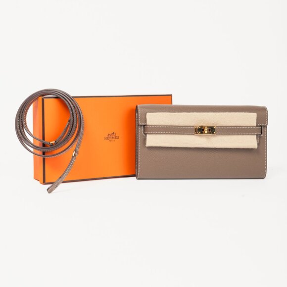 Hermes Kelly To Go Etoupe Epsom Leather GHW Wallet - Picture 14 of 14